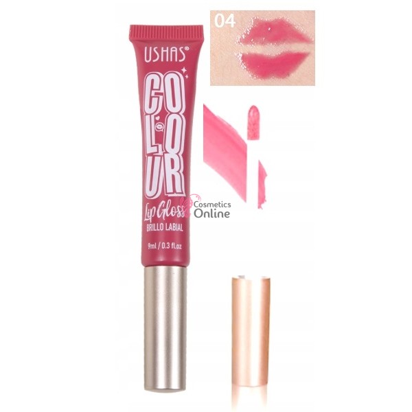 Gloss pentru buze USHAS Lip Gloss Brillo Lucios cu pensula de 9 ml LG04 Princess Pink